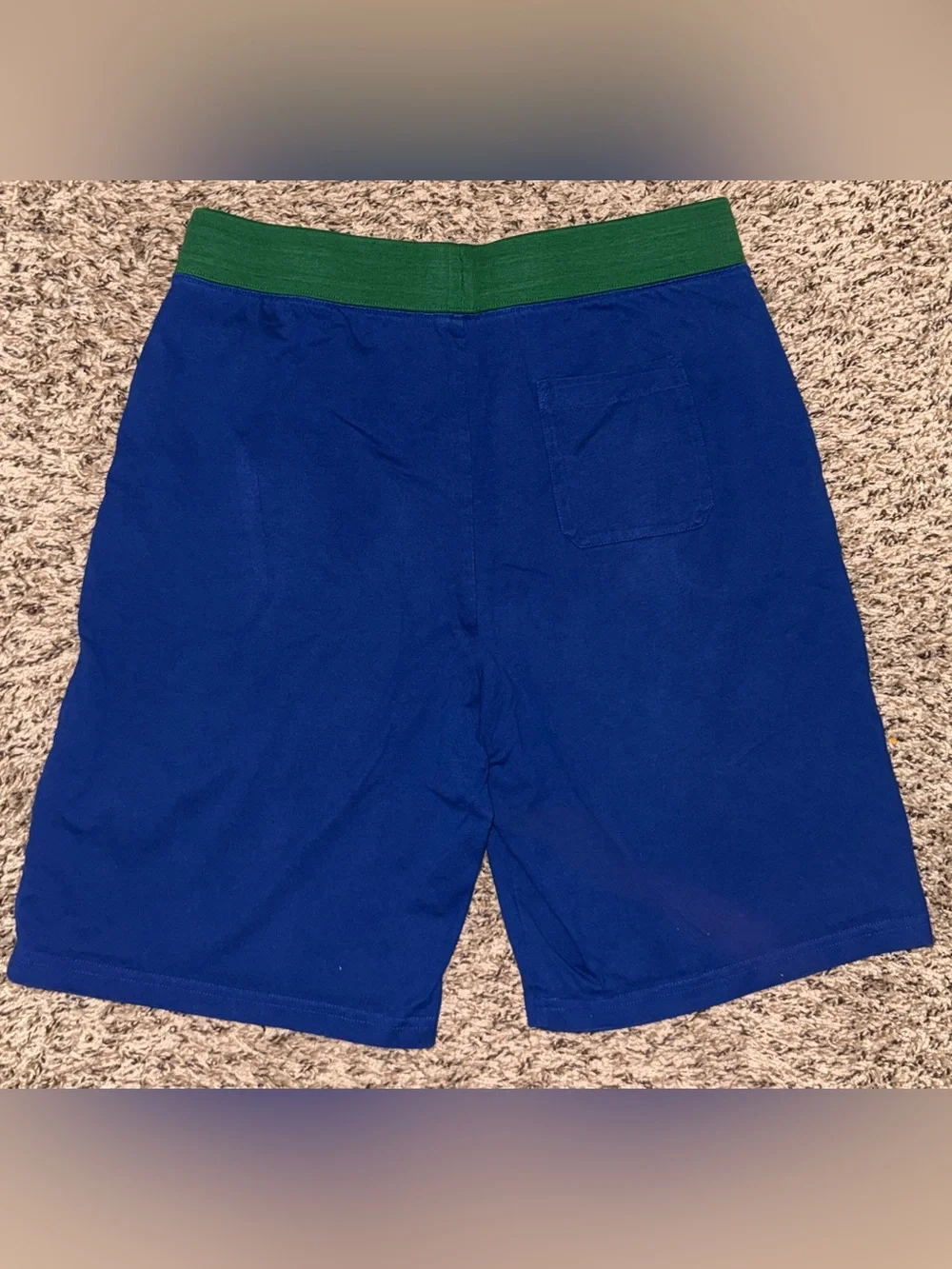 Ralph Lauren Royal Blue Tee & Short Set with Green Diagonal Stripes